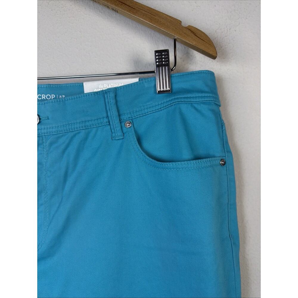 Chico's petite 16 XL Platinum Girlfriend Turquoise blue crop beach Pants NWT - Picture 2 of 10